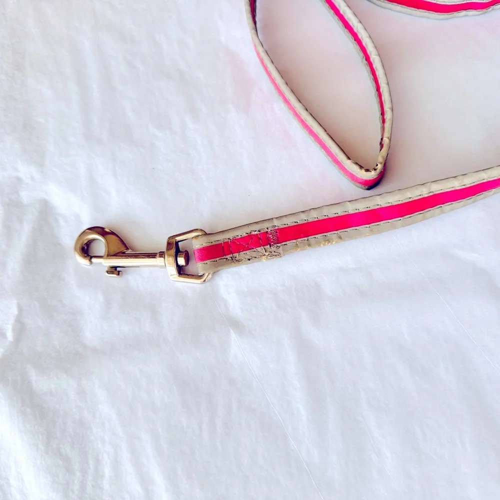 REFLECTIVE Stylish Pink Grey & Silver Dog Leash 49”
